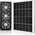 Solar 3 Fan Kit, Waterproofed Solar Powered Fans for Outdoor Chicken Coop, Greenhouse & Shed Intake or Exhaust Air