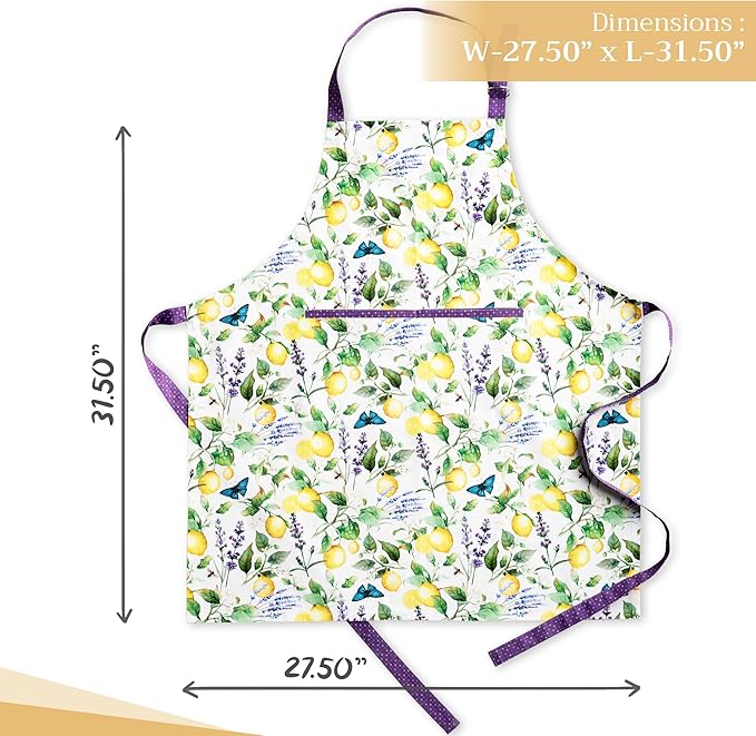Maison d' Hermine 100% Cotton Apron for women with Pocket Kitchen Chef Apron for Men Cooking Easter Decorations
