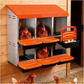 Chicken Nesting Boxes with 6 Cozy and Roll-Away Design - Chicken coop Nesting Boxes,Private Laying Spot & Enables Effortless Egg Collection (Orange)