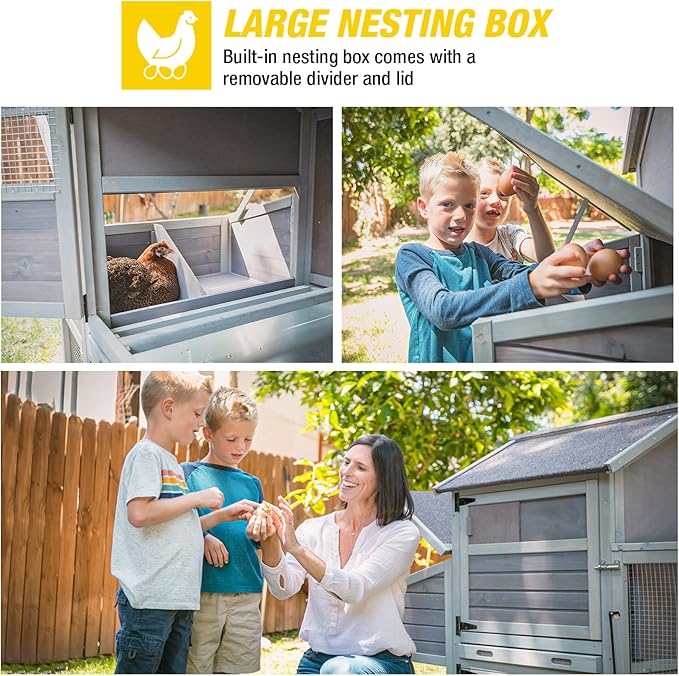 Aivituvin Chicken Coop Expandable Chicken House with Wheel Large Hen House Movable Poultry Cage, Easy Combination with Second Coop