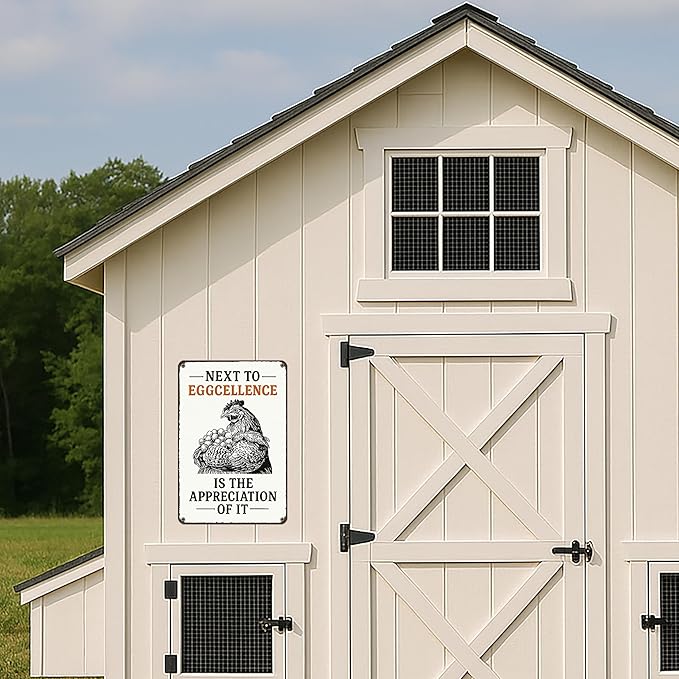 8x12 Inch Aluminum Chicken Coop Signs - Funny Outdoor Chicken Signs for Coop, Farmhouse Kitchen Decor, Vintage Wall Decor, Funny Gifts for Chicken Owners, Home & Kitchen Decor Accessories