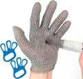 Cut Resistant Gloves Food Grade Stainless Steel Metal Mesh Chainmail Gloves for Butcher Meat Cutting Fish Filleting Oyster Shucking Clothing Cutting and Leather Processing (Small (Pack of 1))
