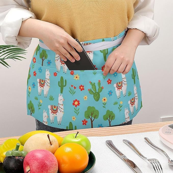 Server Waitress Waist Apron Cooking Kitchen Restaurant Aprons for Women Men