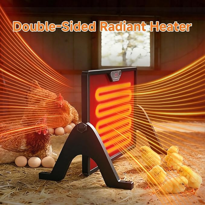 2026 Smart Chicken Coop Heater Brooder Plate, 200W Chicks Double-Sided Radiant Heat Panel with LED Light, Remote Control, Timer & Temp Controller Compatible, ETL/UL Certified,Ducklings Poultry & Small