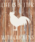 JennyGems Life is Better with Chickens Wooden Sign, Chicken Decor and Gift, Farm Decorations, Made in USA