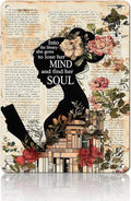 Girl Reading Book Vintage Metal Tin Sign Into The Library She Goes To Lose Her Mind And Find Her Soul Library Decor Poster Home School Coffee Shop Club 16x12 Inch