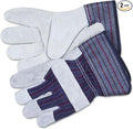MCR Safety 12010M Economy Shoulder Split Cow Leather Palm Men's Gloves with 2-1/2-Inch Rubberized Safety Cuff, Natural Pearl, Medium, 1-Pair