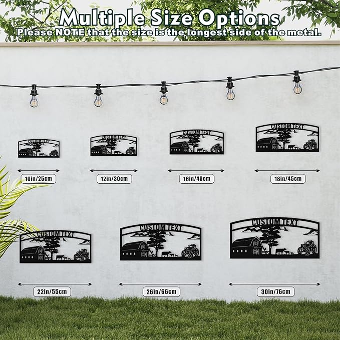 Personalized Metal Farm Signs, Custom Ranch Sign, Customized Farm Metal Signs Outdoor, Custom Large Hanging Family Name Sign for Farms, Ranch, Barn, Farmhouse
