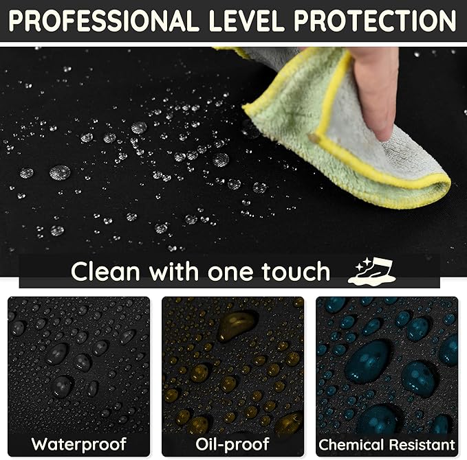 Thicker Rubber Apron, Extra Long Adjustable Apron, Heavy Duty Oil&Chemical Resistant Waterproof Work Aprons