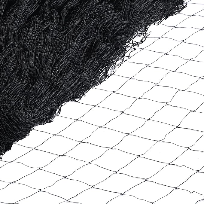 Windyun 1 PC 50' x 100' Bird Netting Bird Net Chicken Coop 2.4" Mesh Heavy Duty Deer Fence Aviary Net Reusable Fruit Tree Poultry Barrier for Garden Protection Vineyard Against Hawk Squirrel, Black