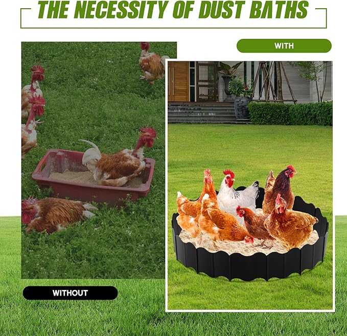 1 Set Chicken Dust Bath Tub Coop Lime Accessories Chicken House Cleaner Container Roost Poultry Nesting Herbs Container for Essential Coop Accessory (18.5'' x 5.5'')