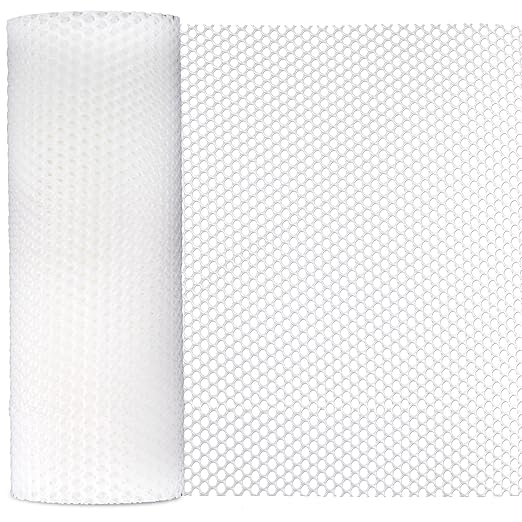 White Plastic Chicken Wire Mesh Fencing- 16in x 40ft Plastic Chicken Wire for Floral Arrangements, Poultry, Animal Barrier, Gardening
