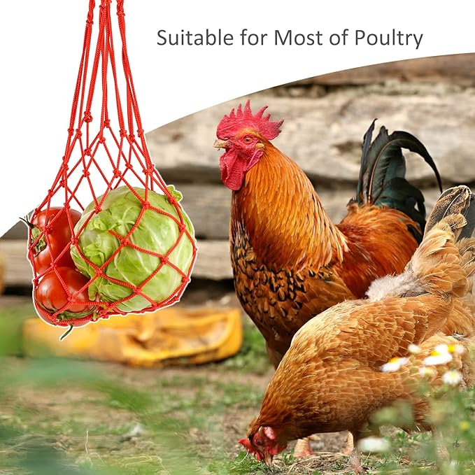 Chicken Vegetable Hanging Feeder Chicken Toys in Coop Veggies Holder Feeding for Poultry, Hens, Duck