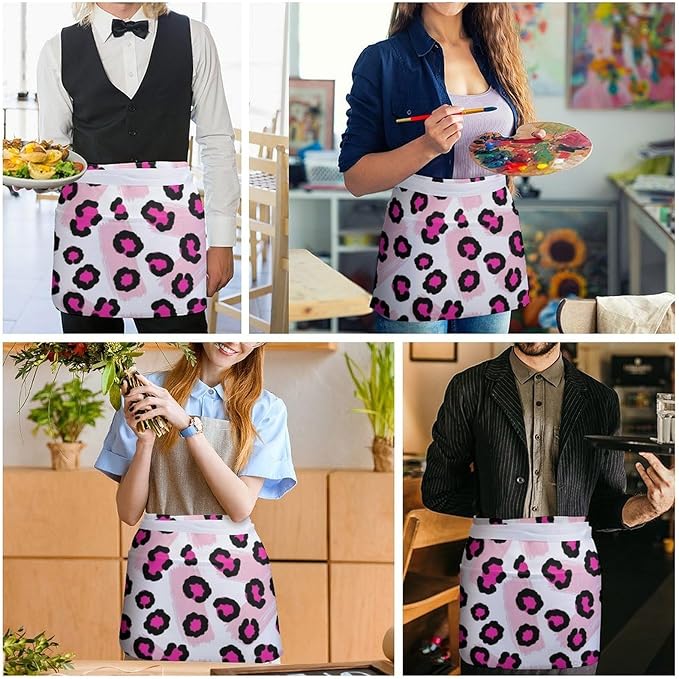 Half Apron with 3 Pockets Chef Cooking Kitchen Restaurant Aprons for Women Men