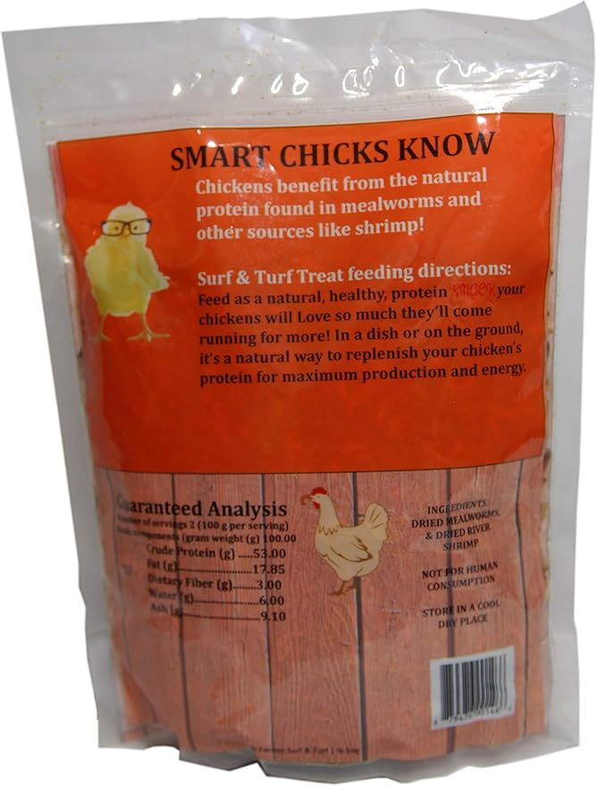 Surf & Turf | Dried River Shrimp & Mealworm Chicken Treat Premium Poultry Mix | 3 lb