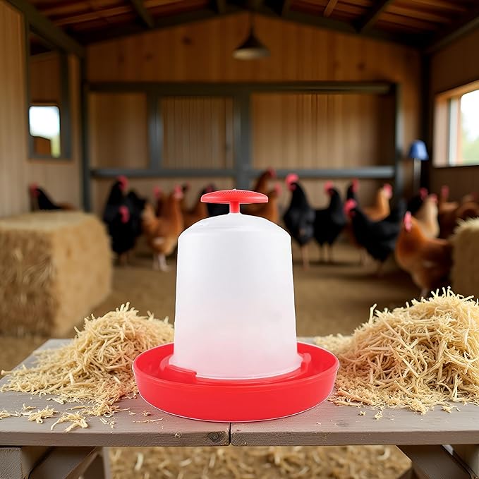 1Pc Baby Chick Feeder and Waterer 0.35Lbs/5.4Oz Chicken Poultry Feeding Equipment Kit Chick Waterer and Feeder No Drown Small No Waste Proof Poultry Feeders Bucket