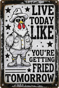 Chicken Retro Tin Sign Vintage Metal Post Wall Art Chicken Decoration for Coops Farms Yard Home Bar Cafe Garage or Office Chicken Gift Idea
