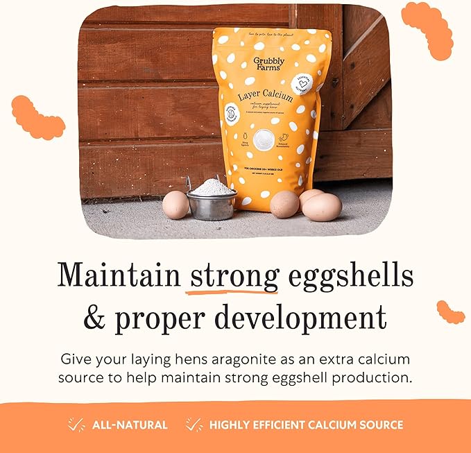 Grubbly Farms Coop Necessities Bundle - Chicken Grit, Layer Calcium & Coop Conditioner - Proper Digestion, Strong Eggshells & Odor Control - Rose Quartz Grit, Aragonite Calcium, Deodorizer - 3 Pack