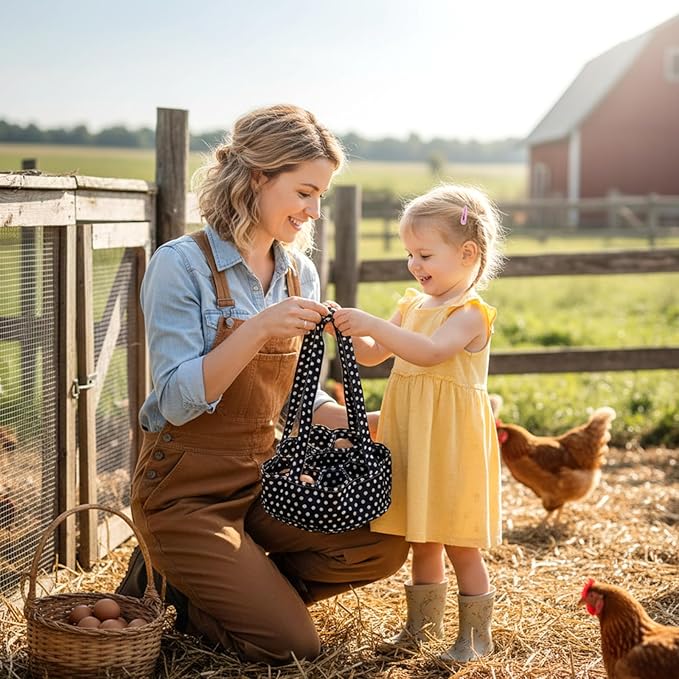 Egg Collecting Apron, 9 Pocket Chicken Apron, Washable Canvas Egg Collecting Basket Fresh Eggs Collection Carrier Bag for Chicken Duck Goose Eggs, Farm Home Use