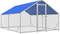 Large Metal Chicken Coop with Hexagonal Chicken Wire, Chicken Coop Run Pen for Yard with Waterproof Cover, Outdoor Large Walk-in Chicken Coops for 20 Chickens Duck Pen House Cage Run