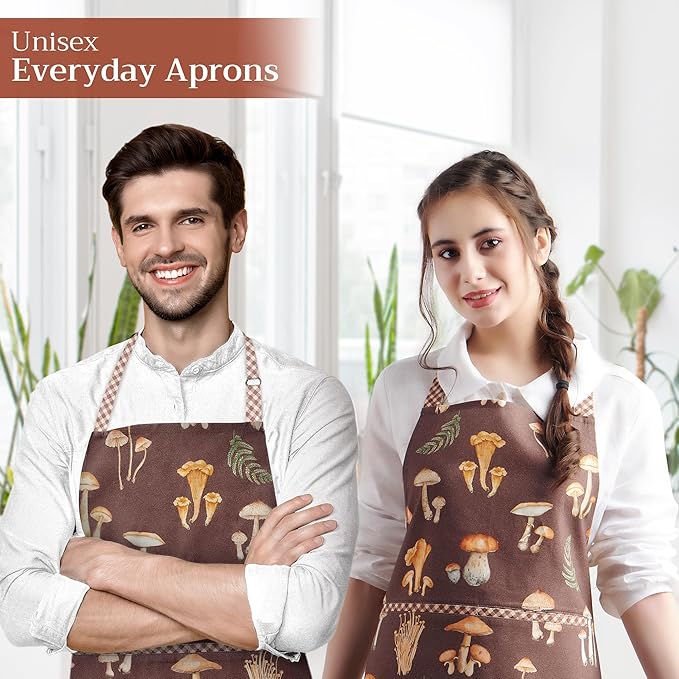 Maison d' Hermine 100% Cotton Apron for women with Pocket Kitchen Chef Apron for Men Cooking Easter Decorations