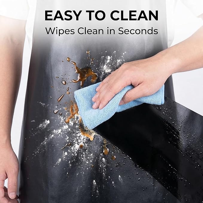 Homsolver Heavy Duty Vinyl Waterproof Apron for Unisex Adult, Ultra Lightweight, Chemical Resistant Industrial Work Apron