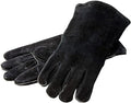 Lodge 18 Inch Leather Outdoor Cooking Gloves - Leather Cooking Gloves for Indoor and Outdoor Cooking - Black
