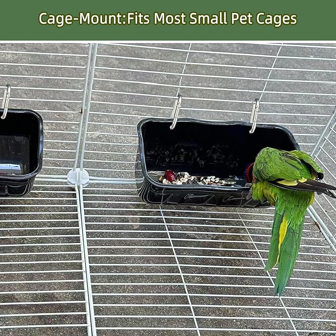 Hanging Chicken Feeders,Duck Feeder Waterer,Small Feed Trough 1.3 Quart 3 Pack,Hanging Fence Feed Trough for Poultry,Black