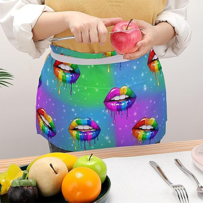Unisex Half Waiter Waist Short Apron Waterproof Chef Works Waitress Aprons