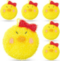 Breling 6 Pieces Chick Shape Dish Sponge Dual Sided Non Scratch Dish Washing Scrubbers, Reusable Household Cleaning Kitchen Tools for Dishwashing Washing Dishes Cookware