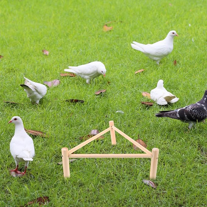 Triangular Wooden Chicken Perch Stand 42cm Equilateral X 16cm High Natural Wood Roosting Bar Chicken Coop Accessory