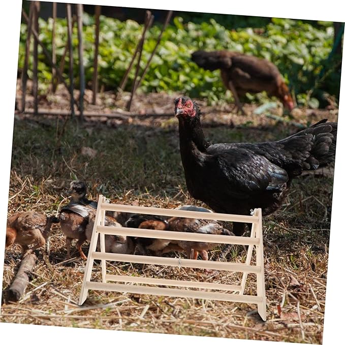HEMOTON Wooden Chicken Roosting Bar Poultry Perch Stand for Coop Chick Accessory Toy Easy Maintenance Space Efficient