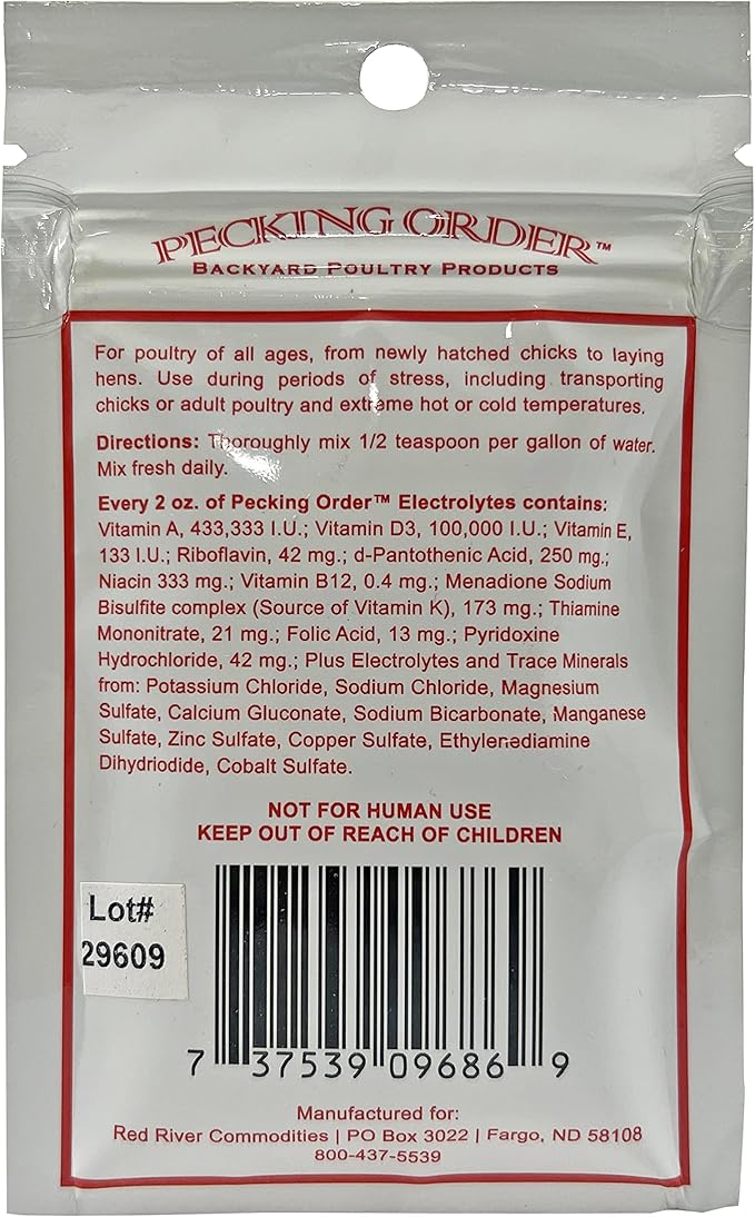 Pecking Order Electrolytes Plus Vitamins & Trace Minerals for Chicks & Hens, Yellow