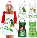 4Pcs Christmas Aprons Set - Adjustable Holiday Aprons with Christmas Tree, Stocking, Snowman for Family, Festive Kitchen Decor & Christmas Party Supplies
