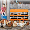 Nesting Boxes for Chickens, 10 Compartments Chicken Nesting Box, Chicken Laying Boxes with Lid Cover, Roll Away Nesting Box for Chickens Laying Egg, Orange