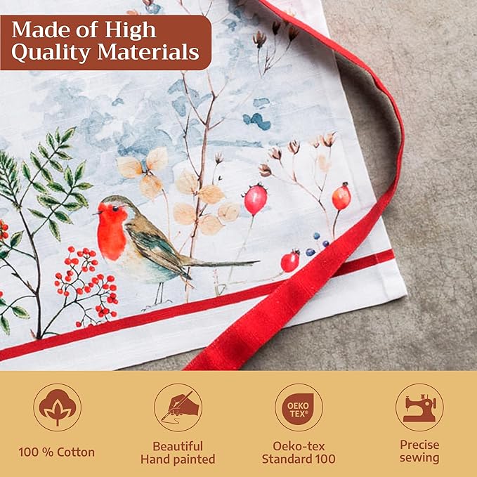 Maison d' Hermine 100% Cotton Apron for women with Pocket Kitchen Chef Apron for Men Cooking Easter Decorations