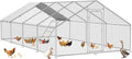 Large Metal Chicken Coop with Perch, Chicken Run Pen Walk-in Poultry Cage with Waterproof & Anti-Ultraviolet Cover for Outdoor Farm Use,Spire Roof(26.2" W x 13.1" L x 6.4" H)