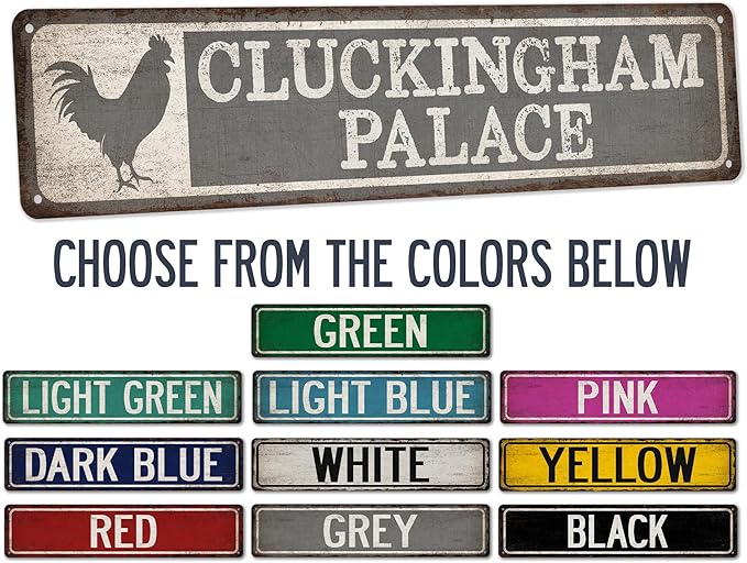 Cluckingham Palace Chicken Coop Sign - Made In USA - Rustic Chicken Décor Rooster Farmhouse Décor Chicken Decoration 104180017010