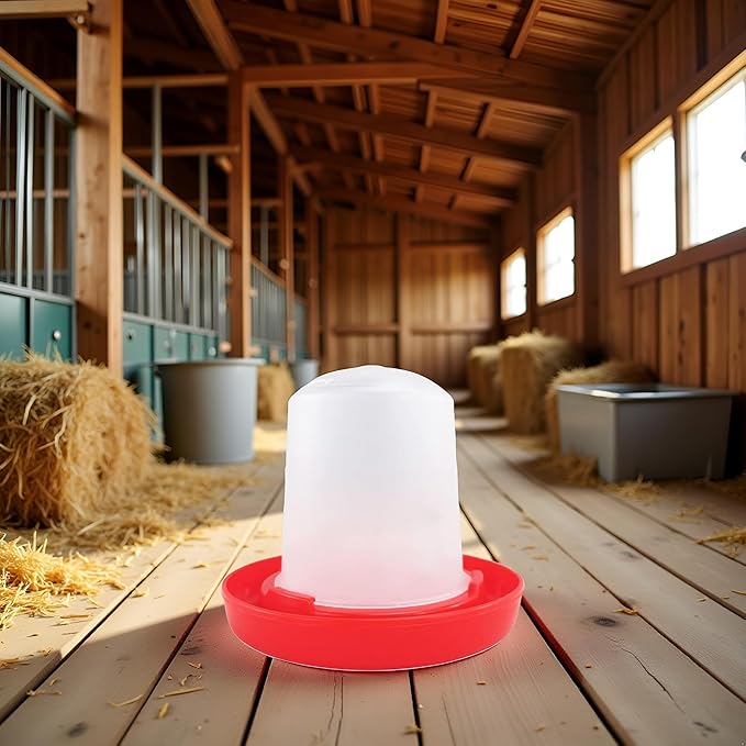 1Pc Baby Chick Feeder and Waterer 0.35Lbs/5.4Oz Chicken Poultry Feeding Equipment Kit Chick Waterer and Feeder No Drown Small No Waste Proof Poultry Feeders Bucket