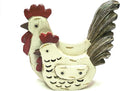 Rustic Chicken Pair Tabletop Decor Figurine