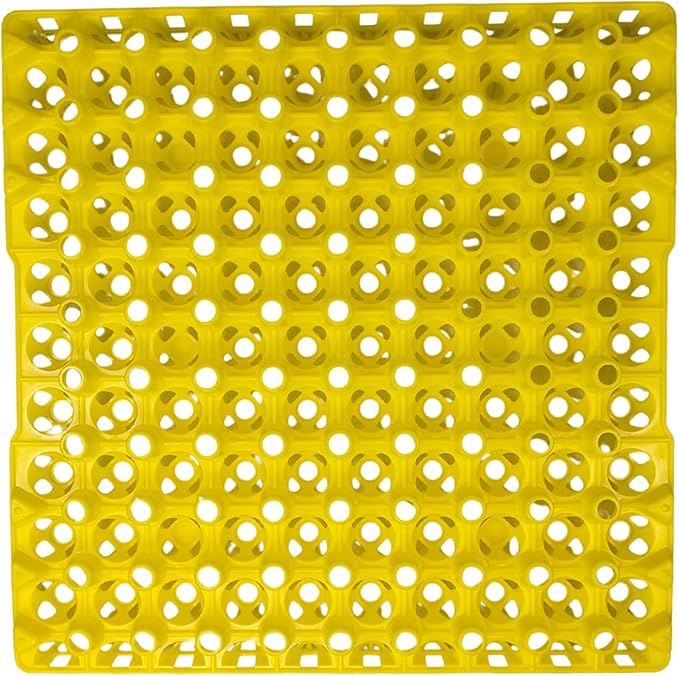 Hen's Choice 90 Egg Plastic Trays for Quail, Pigeon, Dove, Birds. Incubator Flat Carton (Yellow, 12 Pack)