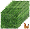 Homaisson 12Pack Chicken Nesting Pads, 12”x12” Nesting Box Pads Artificial Grass Washable Chicken Coop Bedding Laying Rug Fake Turf Mats Grass Carpet Garden Lawn for Hen Small Pets