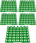 Plastic Egg Flats 30 Cell Egg Crates Holder Tray 5PCS - Durable Storage, Stackable Design, Ideal for Home and Farm Use (Green)