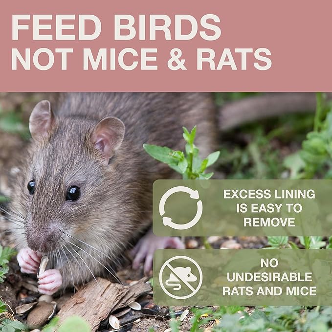SWISSINNO Bird Feeders - No Mess Fat Ball/Suet Feeder for Outdoors Hanging - Smart Birds Lucerne Spill Proof Wild Cardinal Bird Feeder with Integrated Seed Catcher Tray - Dusty Rose