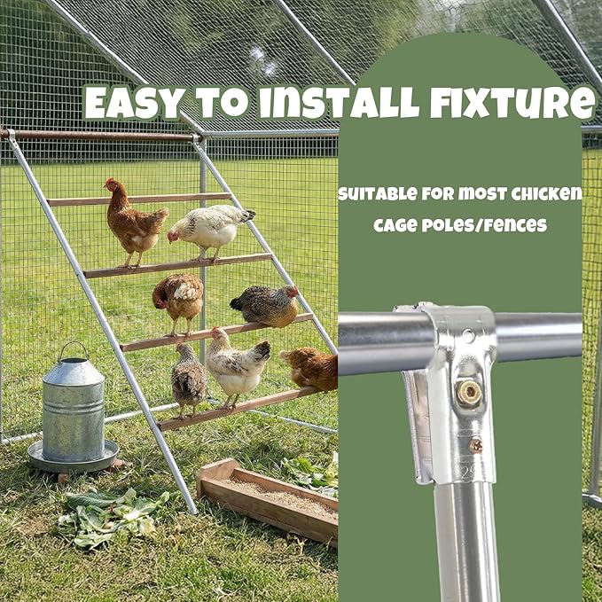 Square Chicken Roosting Perch-Water-Based Pating, Chickens Perch for Coop Perfect for Backyard Poultry, Easy to Assemble&Clean 57" L x 40" W