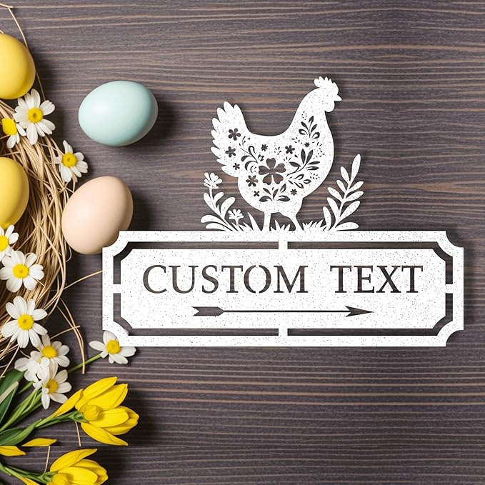 Custom Chicken Coop Signs, Personalized Funny Chicken Coop Signs, Custom Metal Farm Signs for Outdoor, Chick Hen House Sign Funny Farmhouse Outside Wall Decor Gift