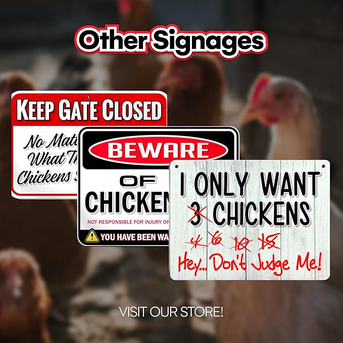 Bigtime Signs Tiny Raptors Chicken Decor – 12" x 12" PVC Sign, Chicken Coop Accessories and Gifts for Chicken Owners