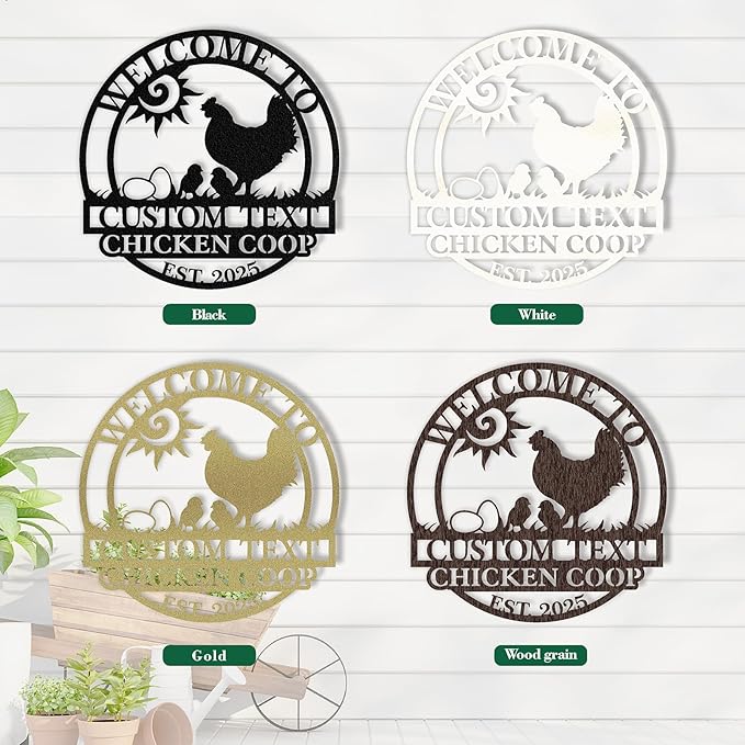 Custom Chicken Coop Signs, Personalized Funny Chicken Coop Signs, Custom Metal Farm Sign for Outside, Chick Hen House Sign Funny Farmhouse Outside Wall Decor Gift