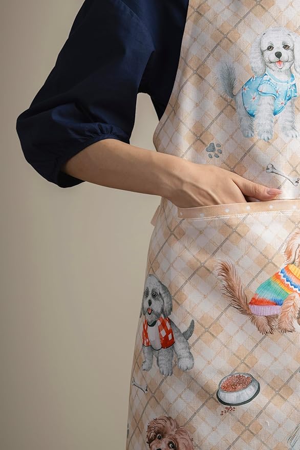 Maison d' Hermine 100% Cotton Apron for women with Pocket Kitchen Chef Apron for Men Cooking Easter Decorations