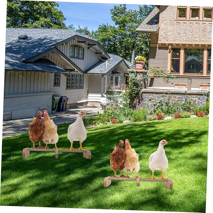 Balacoo Wooden Chicken Perch Roosting Bar Natural Bird Stand for Hens and Medium to Large Birds Safe Parrot Pet Coop Accessory for Secure Off Ground Resting